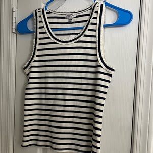 Crewcuts Navy and White Striped Ribbed Tank